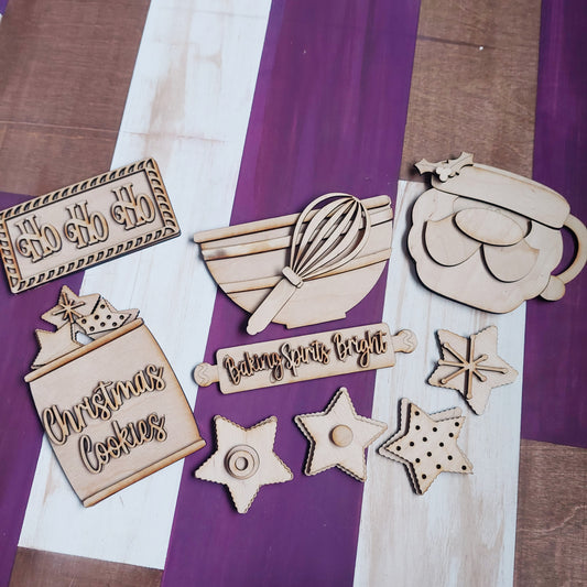 Vintage Santa Cookie Decor Set