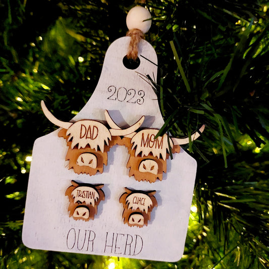 Highland Cow Family Ornament DIY Kit