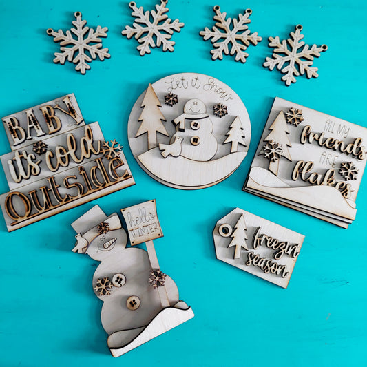 Snowman Winter Decor Set