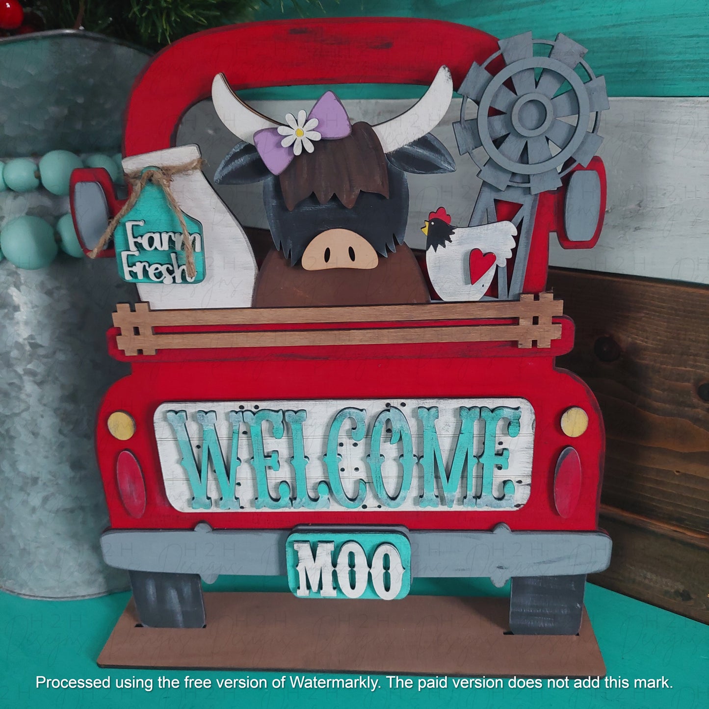 Highland Cow Truck Insert