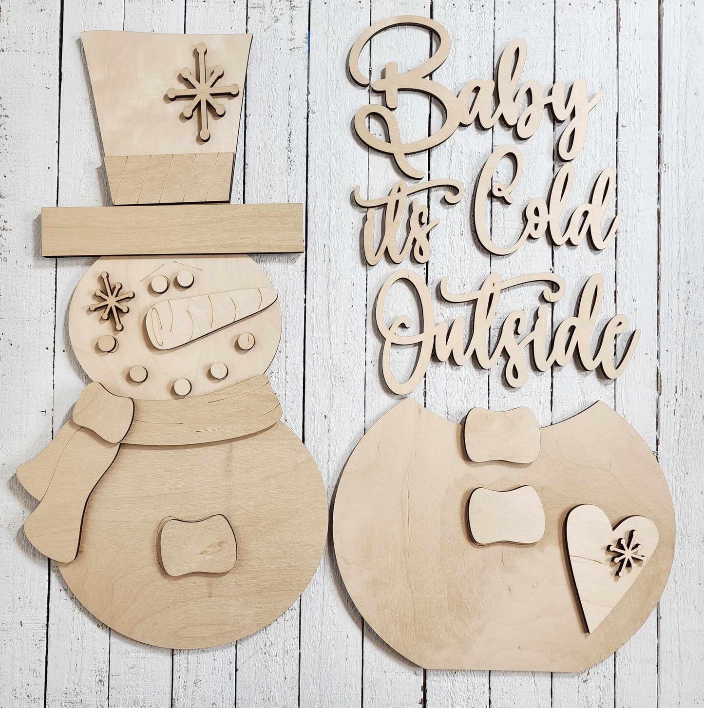 Snowman Porch Leaner Sign Kit