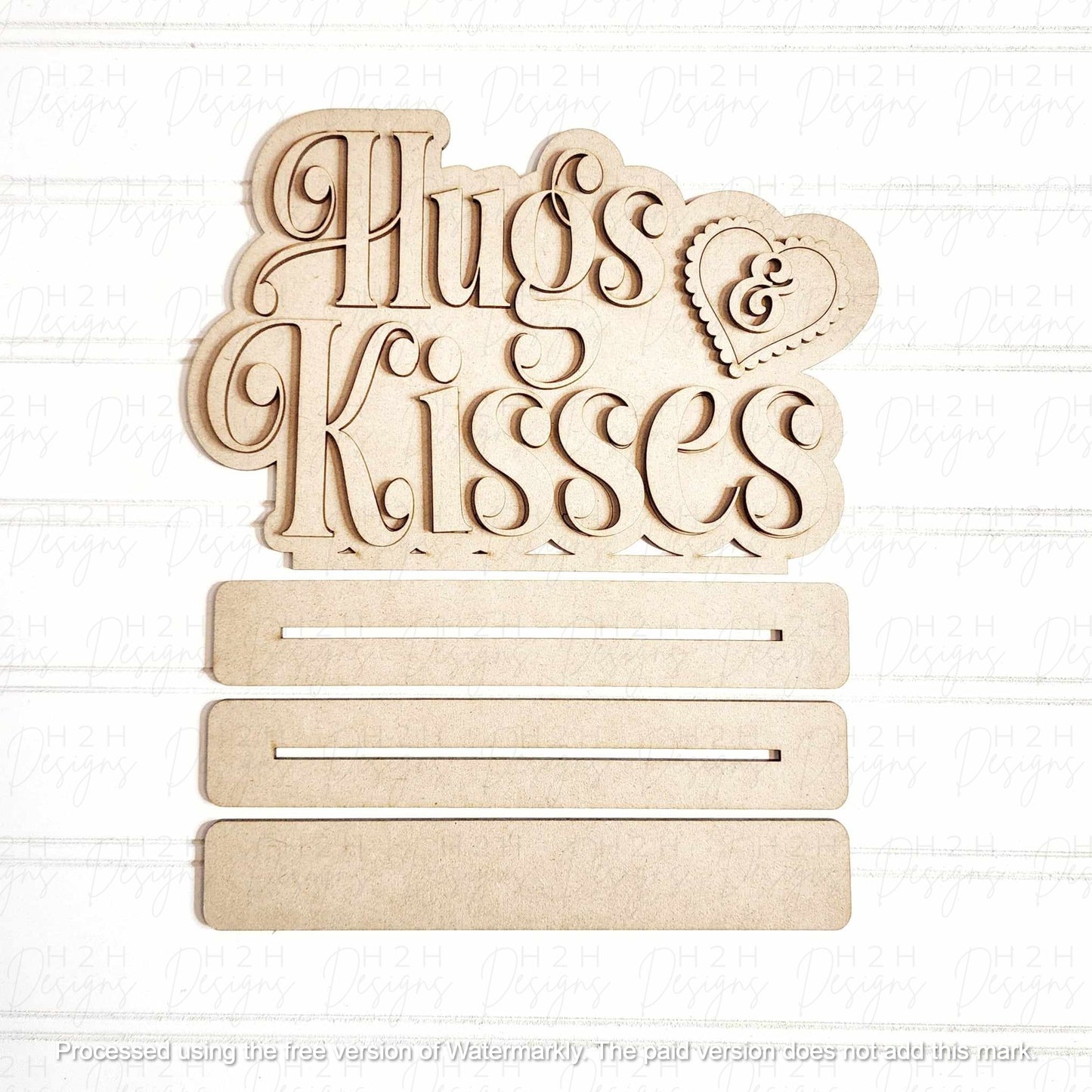 Hugs and Kisses Word Art