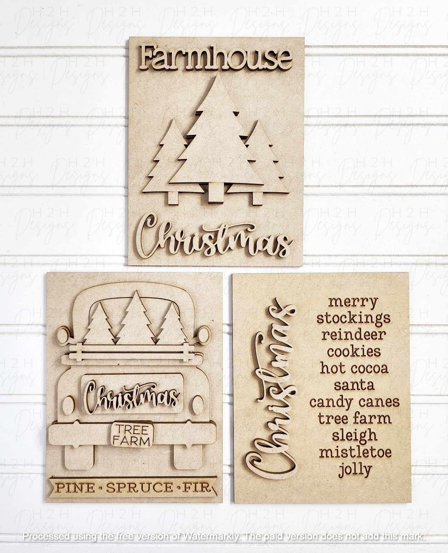 Country Christmas Trio Signs