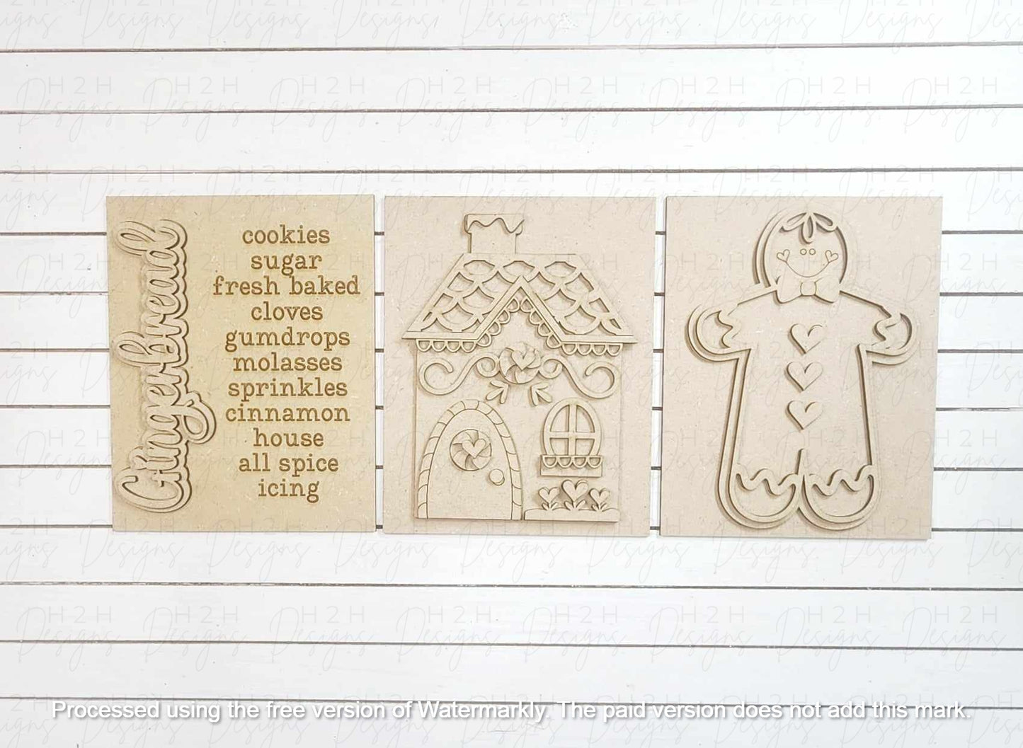 Gingerbread Christmas Trio Signs