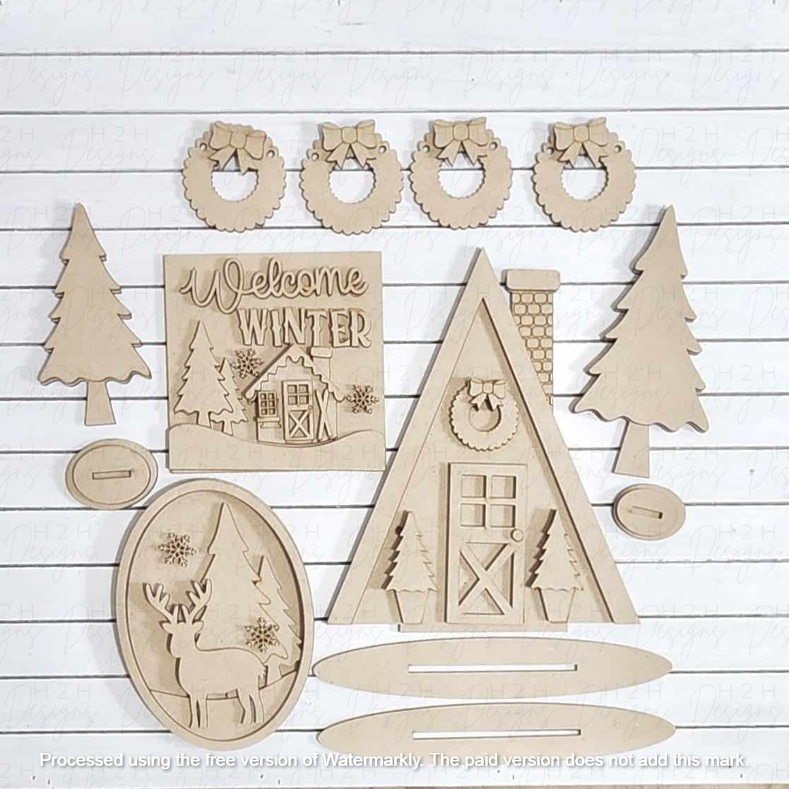 Winter Cabin Decor Set