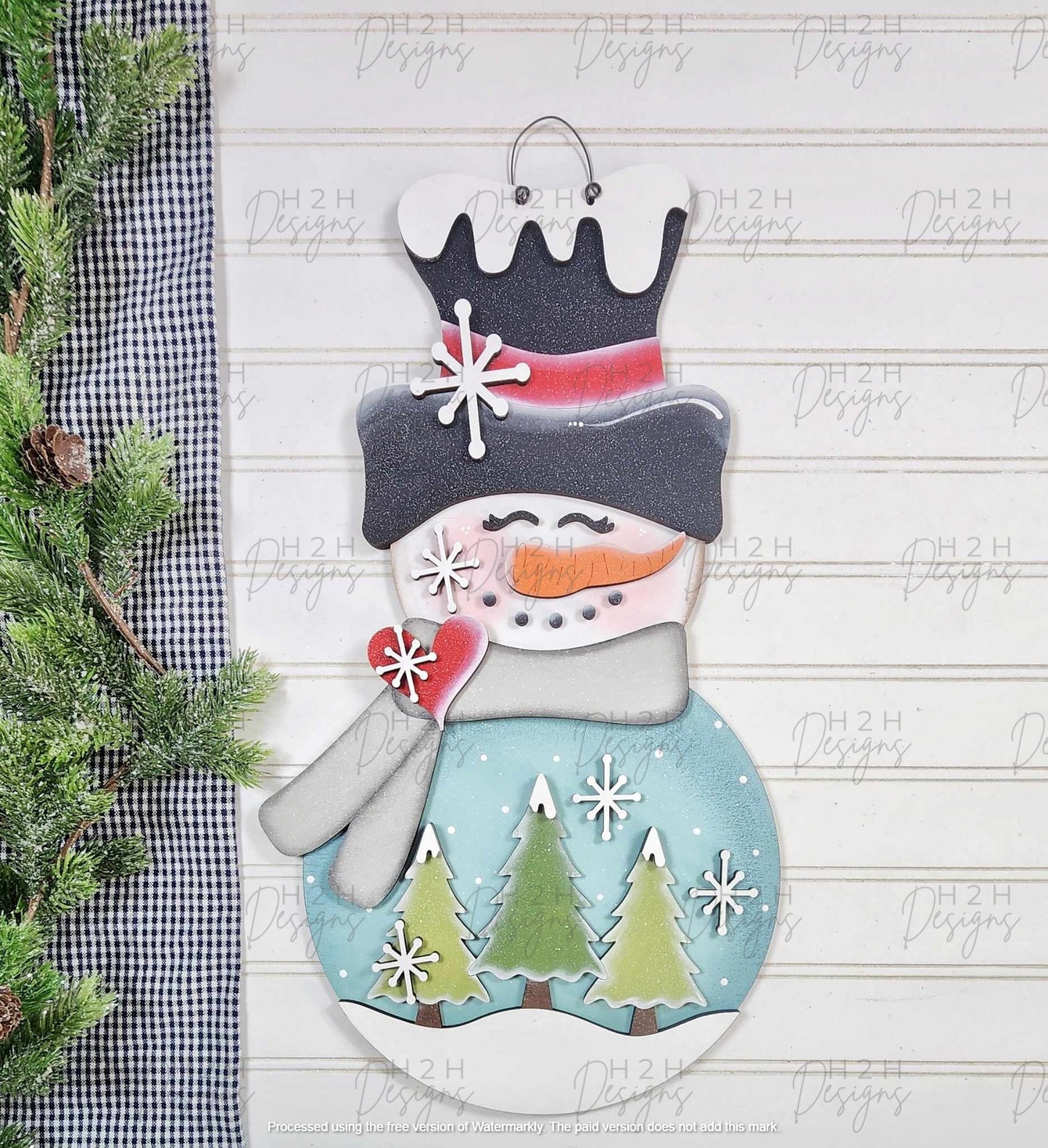 Snowman Door Hanger Kit w/scarf and heart