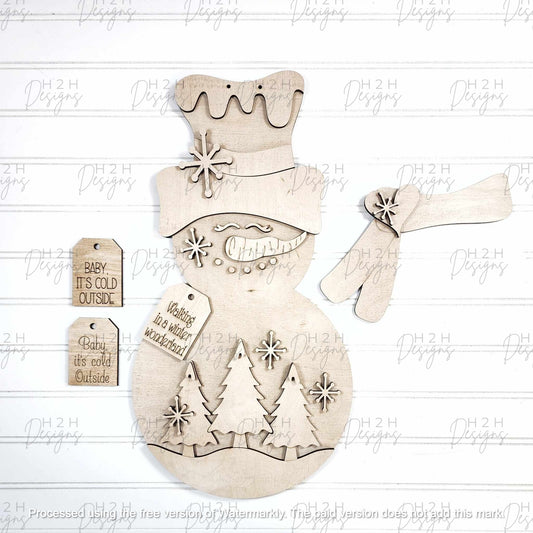 Snowman Door Hanger Kit w/Tag