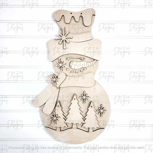 Snowman Door Hanger Kit w/scarf and heart