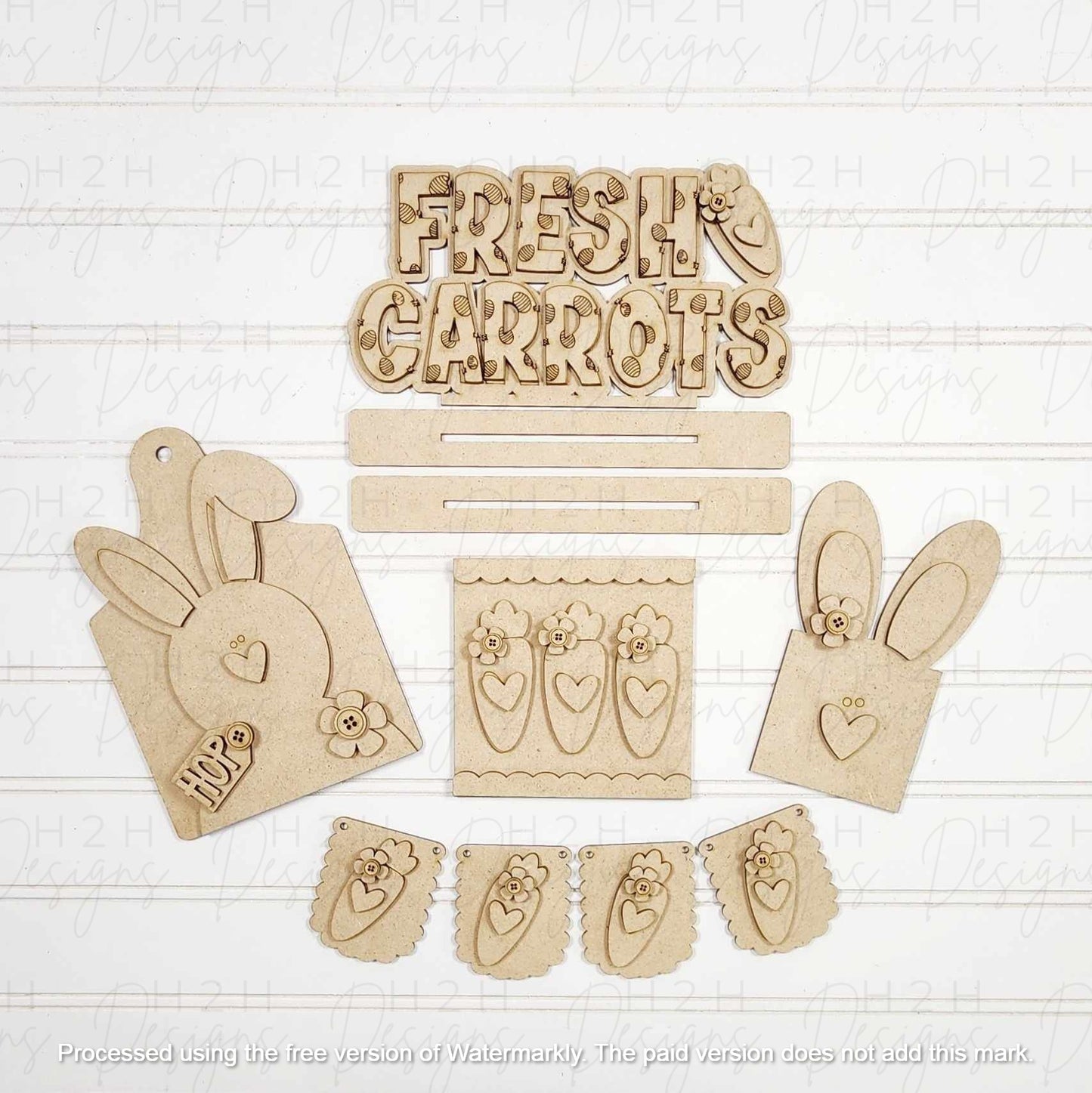 Bunnies and Carrots Decor Set