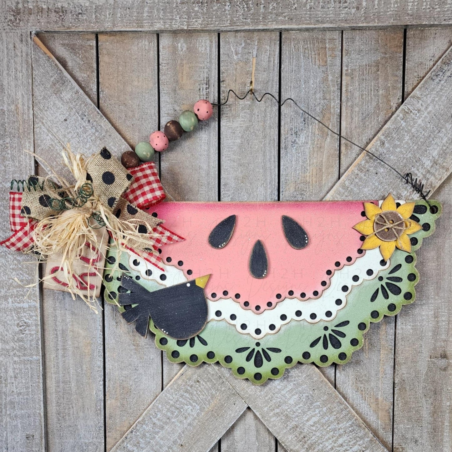 Vintage Watermelon Slice Hanging Sign