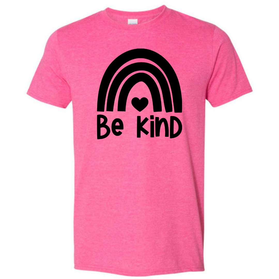 Be Kind Rainbow Pink Tshirt - Adult
