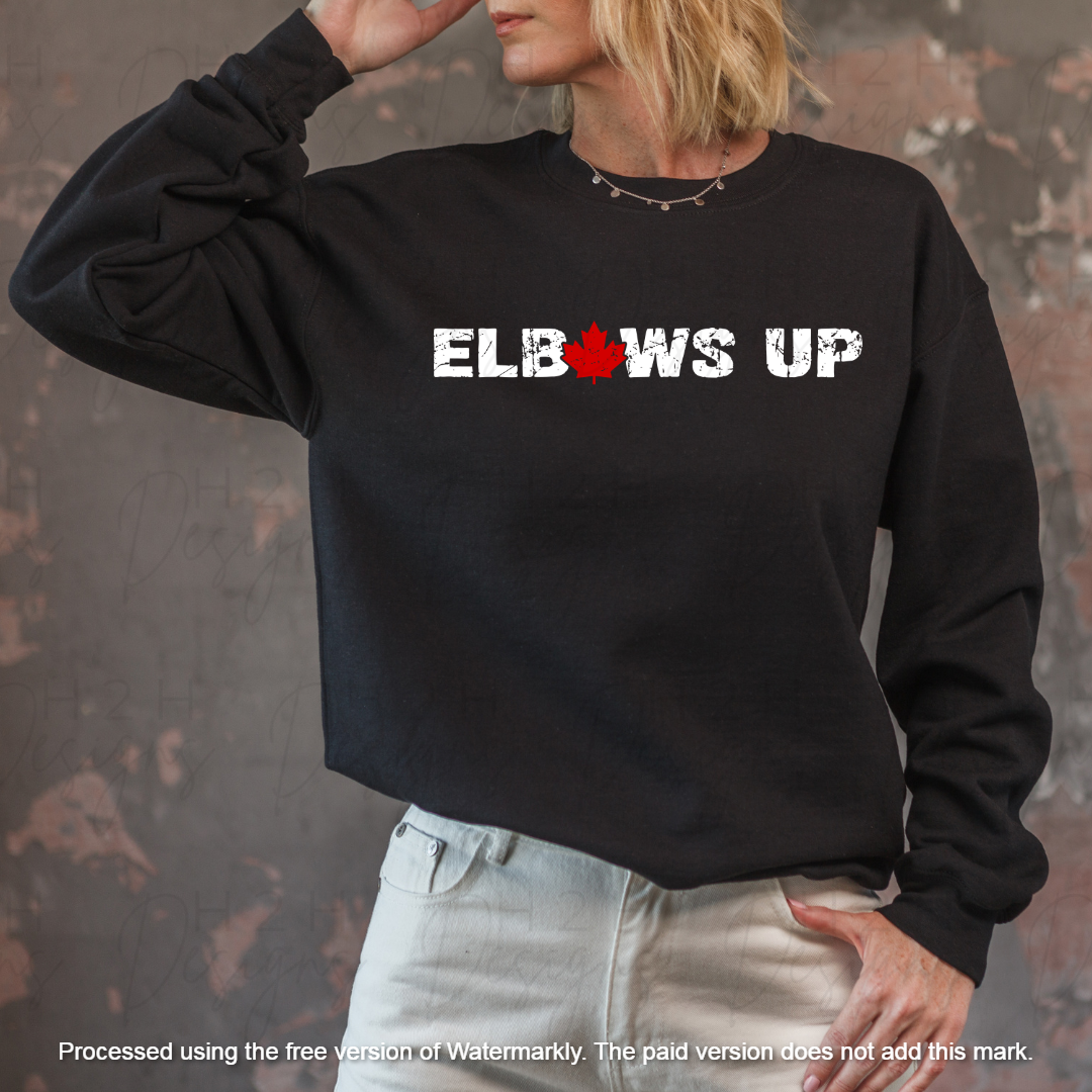 Black Elbows Up Crewneck