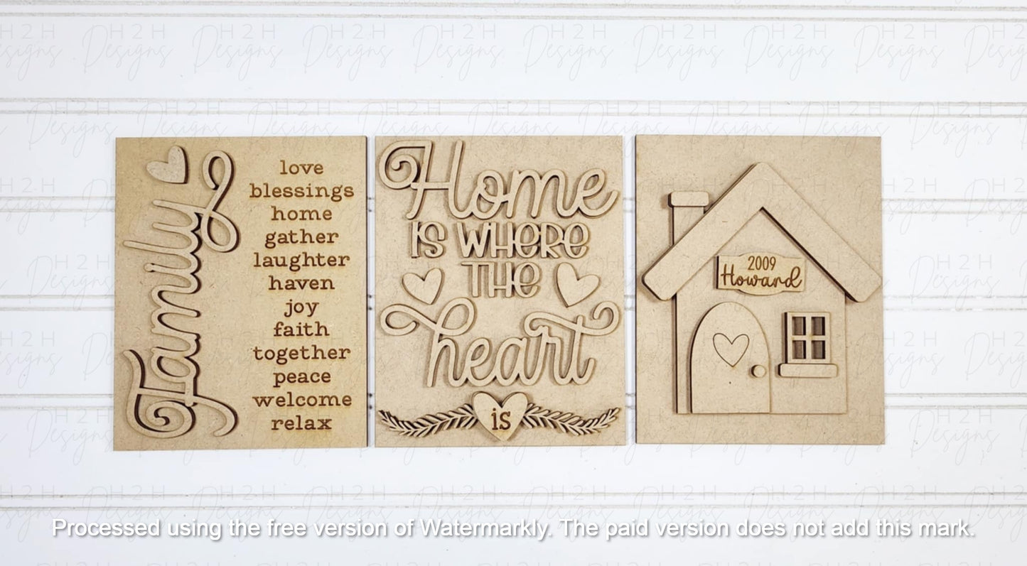 Family Home Trio Signs