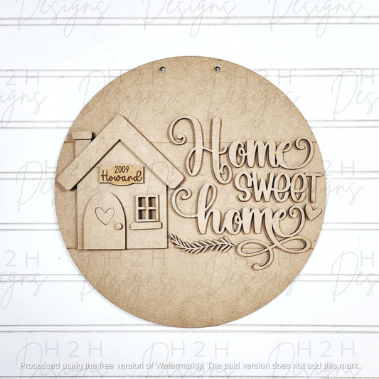 Home Sweet Home Round Door Sign