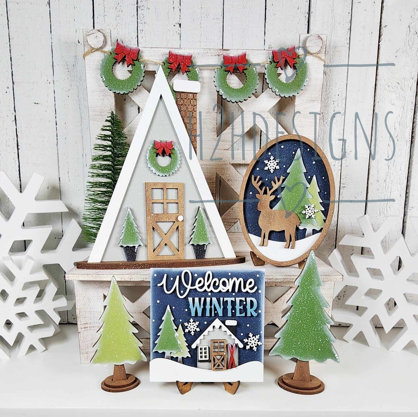 Winter Cabin Tiered Tray Kit