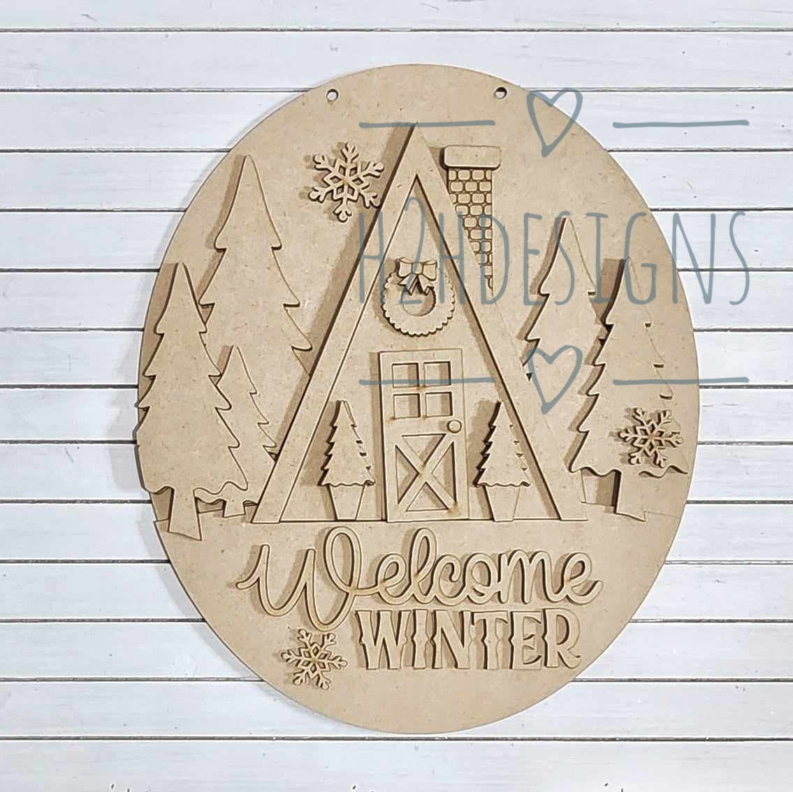 Winter Cabin Door Sign Kit