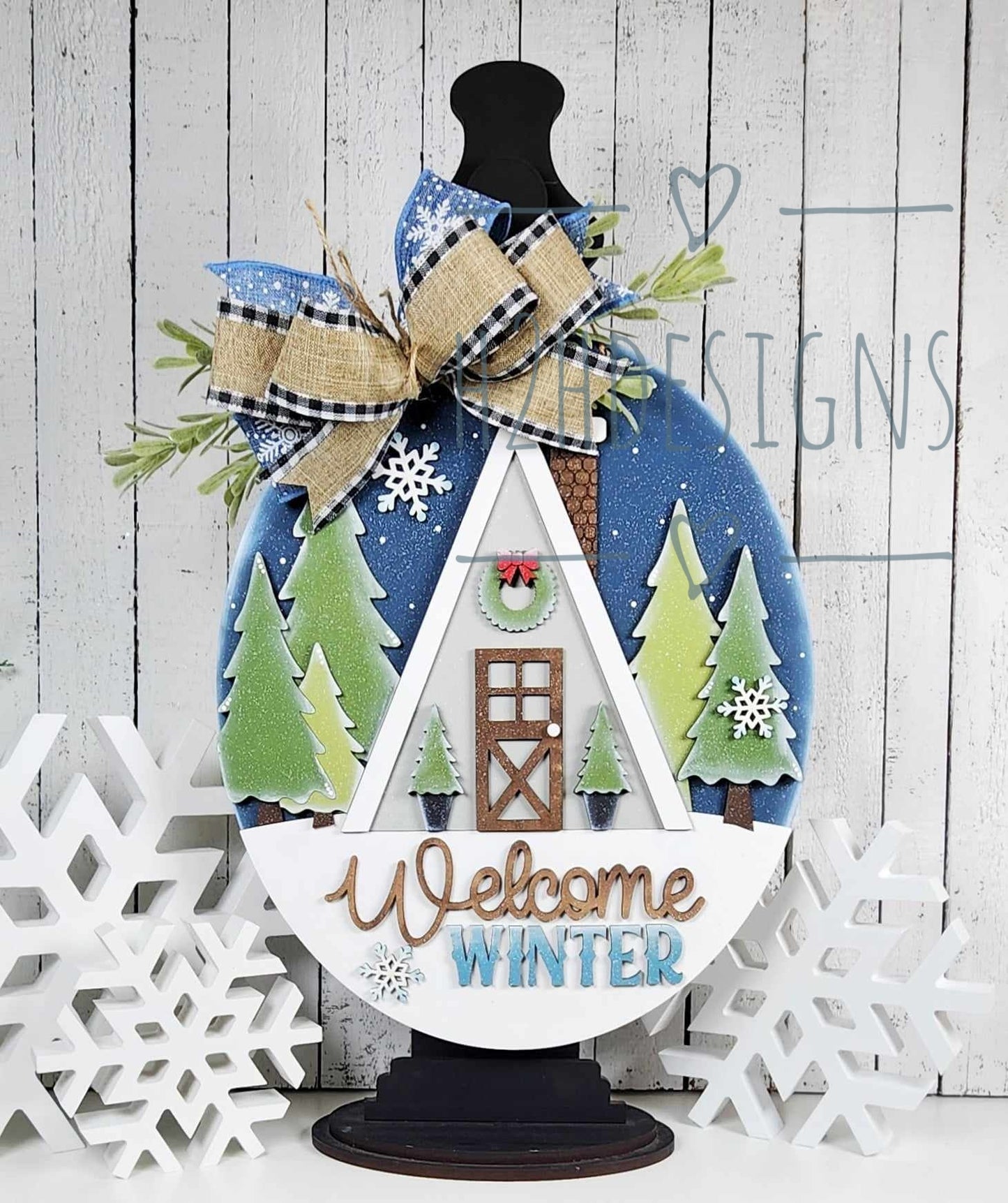 Winter Cabin Door Sign Kit