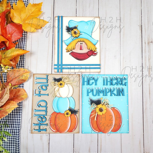 Fall Scarecrow Trio Signs