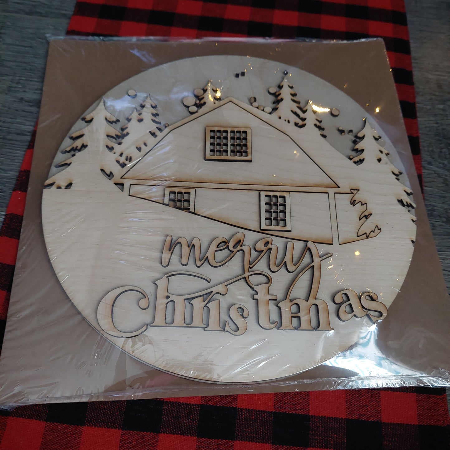 Merry Christmas Round Door Hanger DIY kit