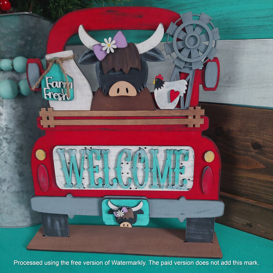 Highland Cow Truck Insert