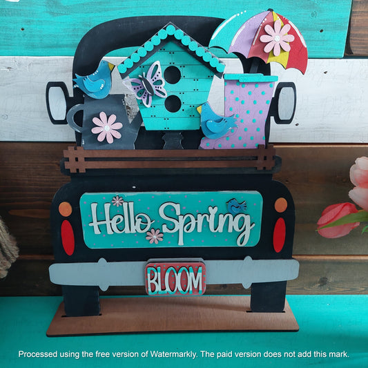 Hello Spring Truck Insert