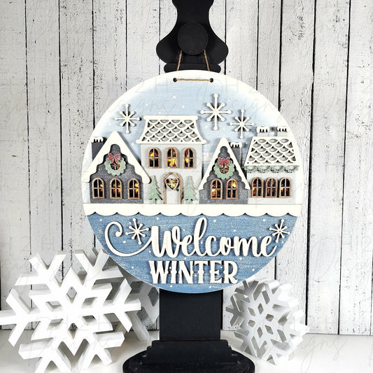 Winter Welcome Hanging Sign