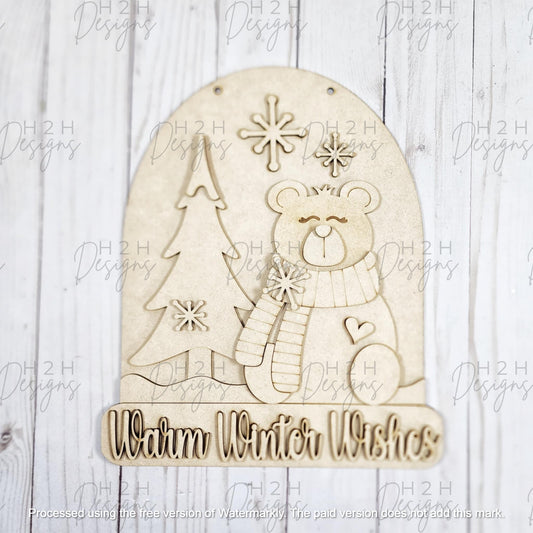 Warm Winter Wishes Door Sign Kit