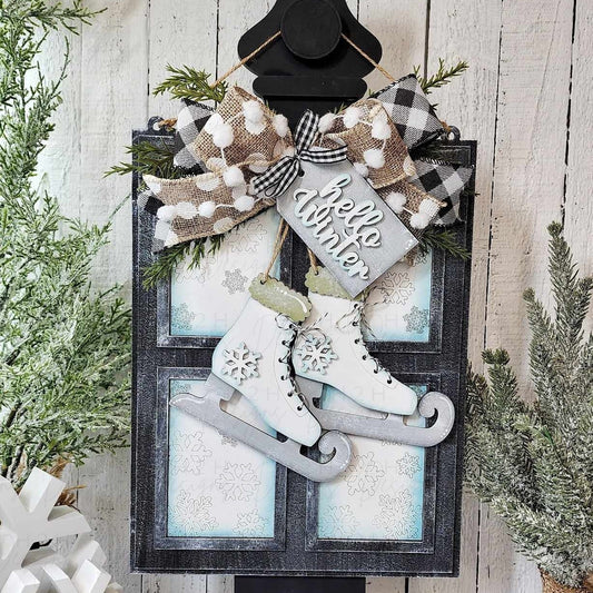 Hello Winter Window Hanging Sign