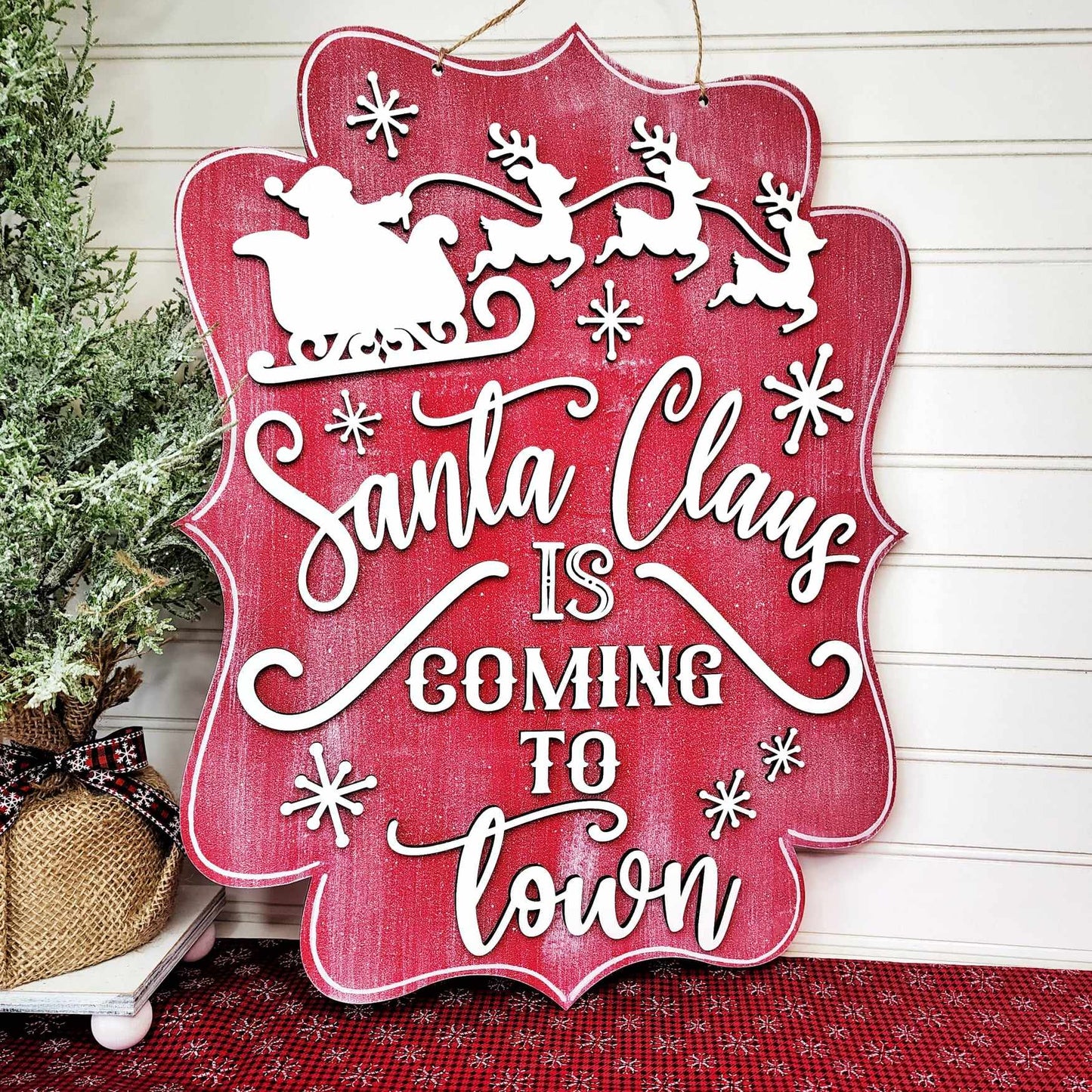 Santa Claus is coming to town sign DIY Kit