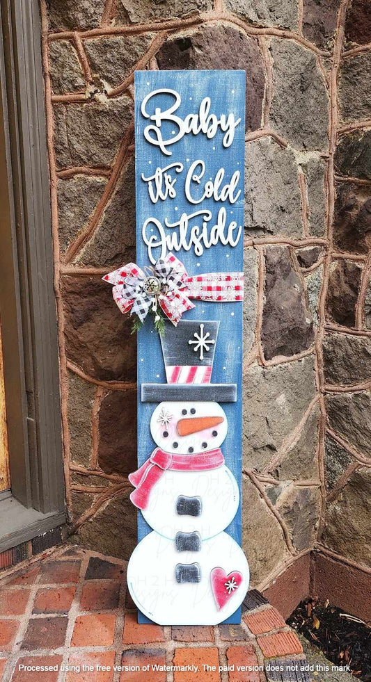 Snowman Porch Leaner