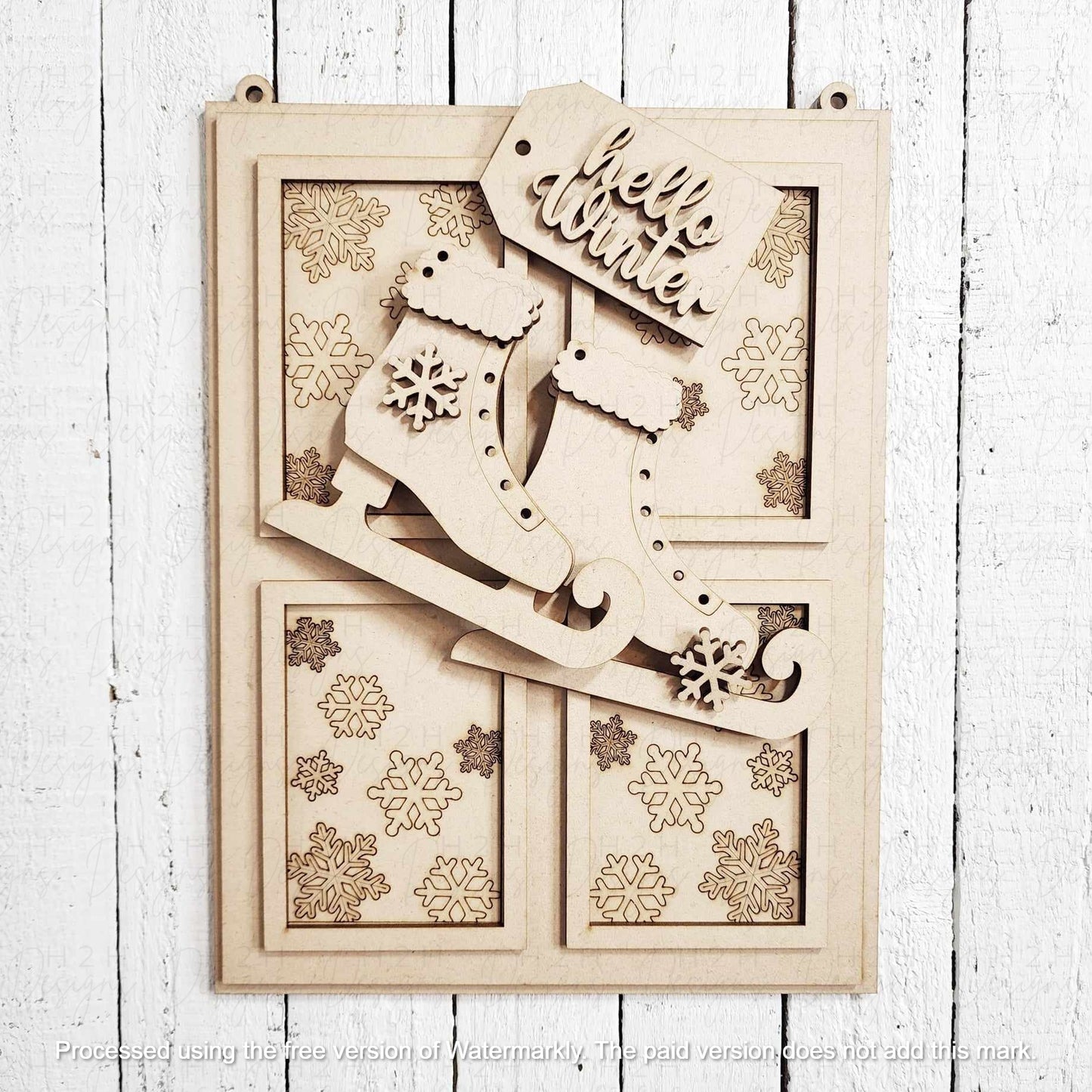 Hello Winter Window Hanging Sign