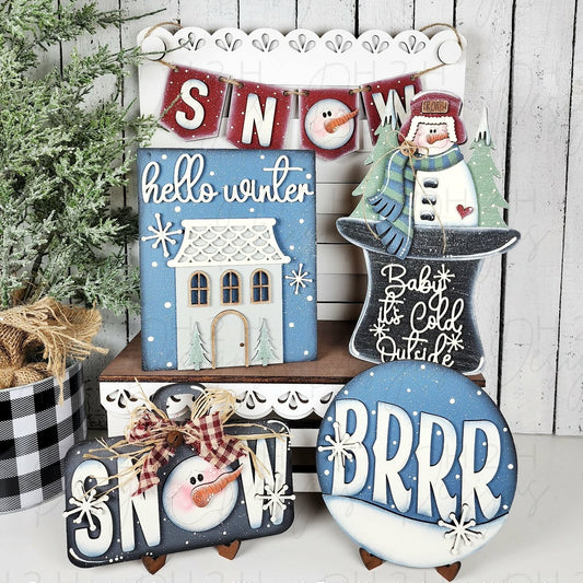 Winter Snowman Decor Set