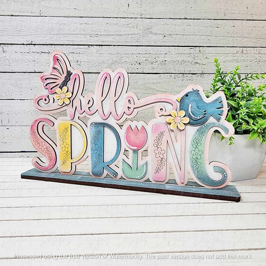 Hello Spring Word Art