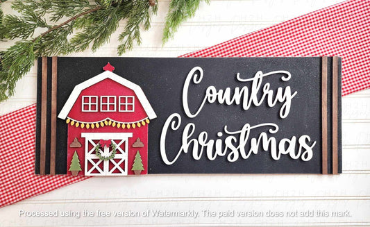 Country Christmas Mantle Sign