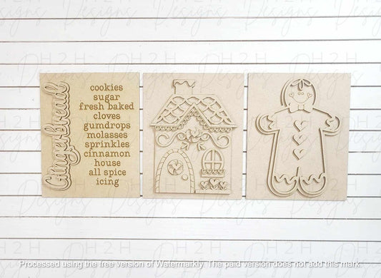 Gingerbread Christmas Trio Set