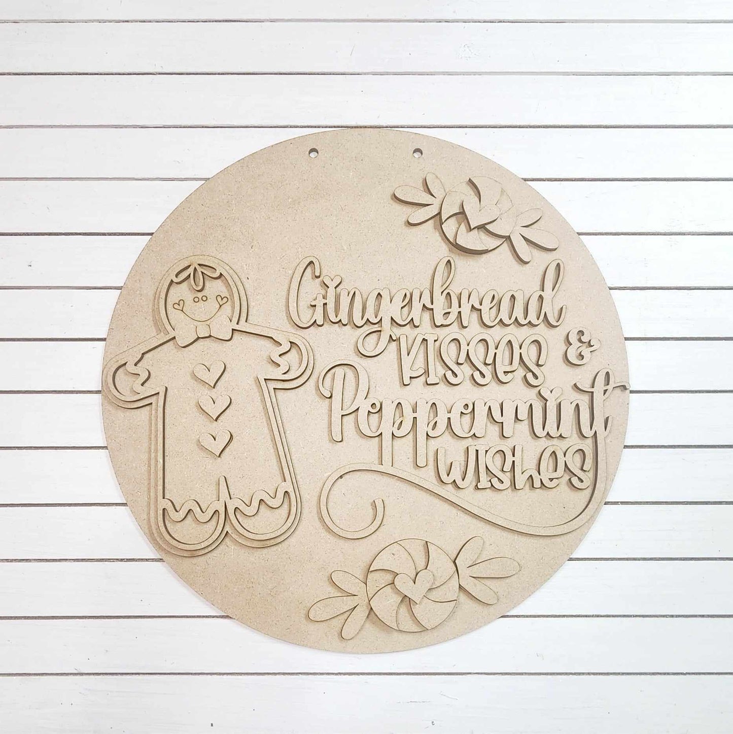 Gingerbread Christmas Door Sign Kit