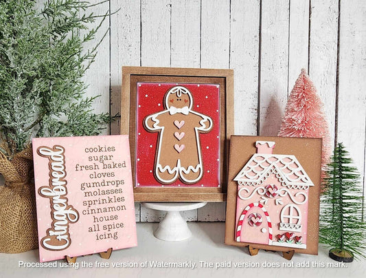 Gingerbread Christmas Trio Signs