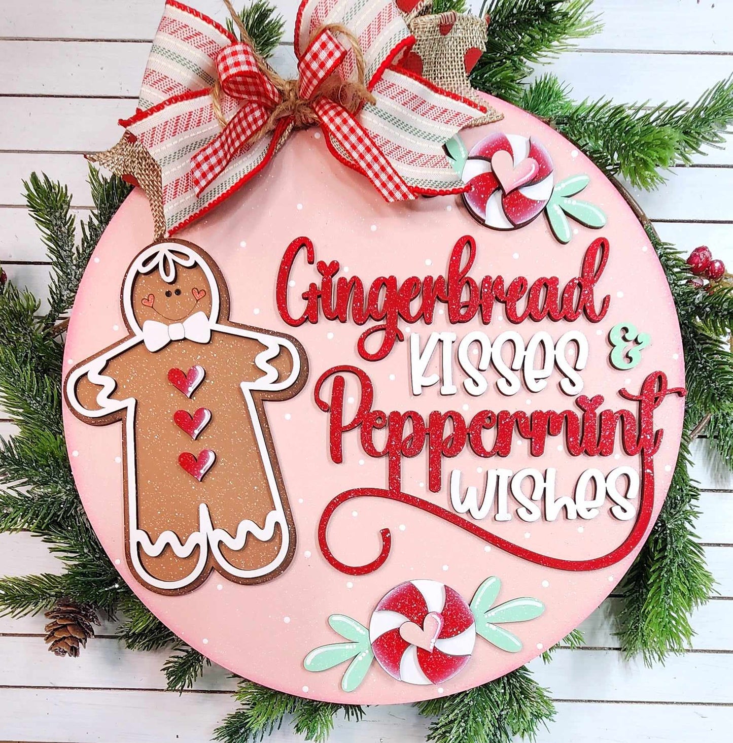 Gingerbread Christmas Door Sign Kit