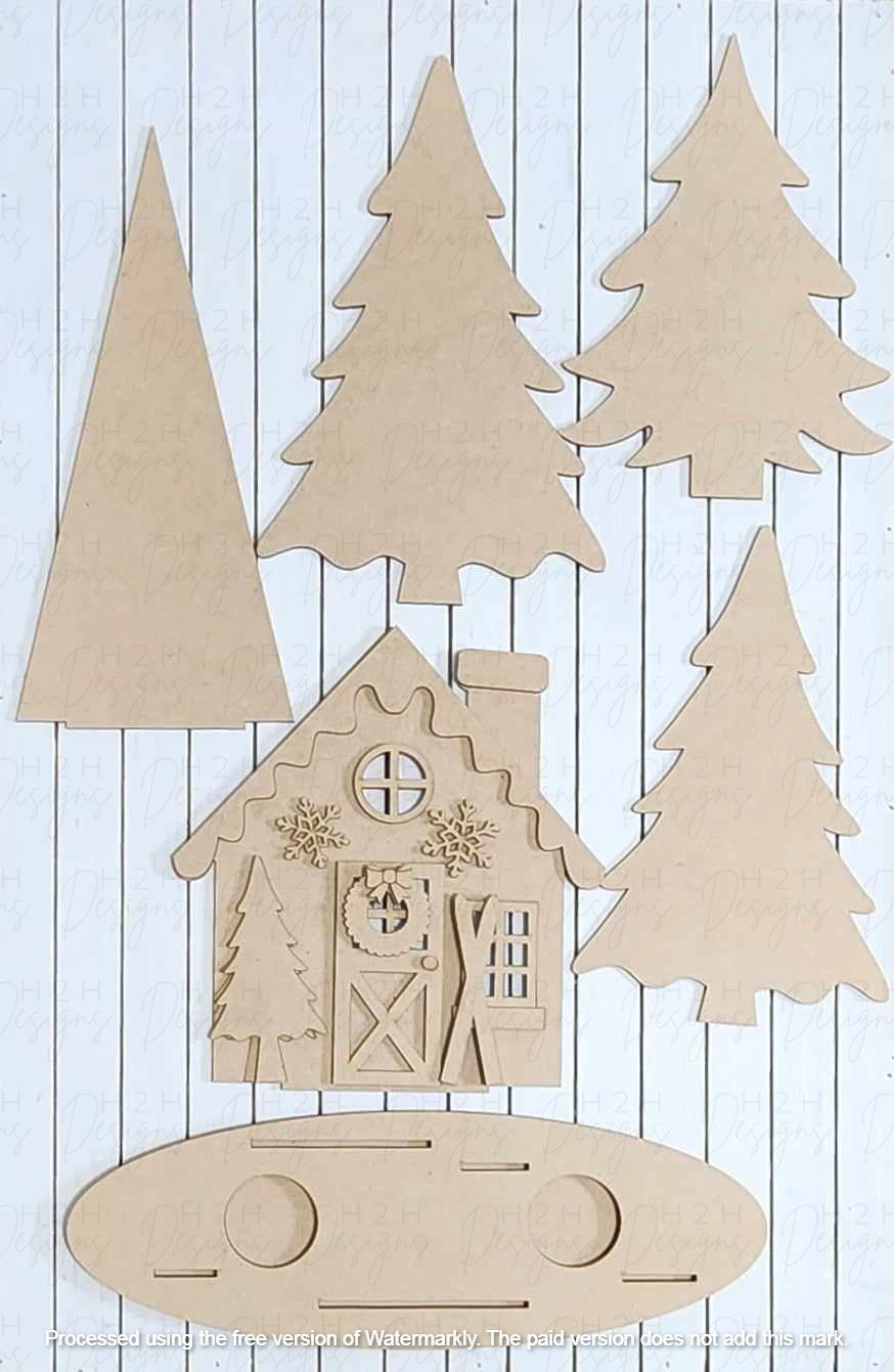 Winter Cabin Votive Holder