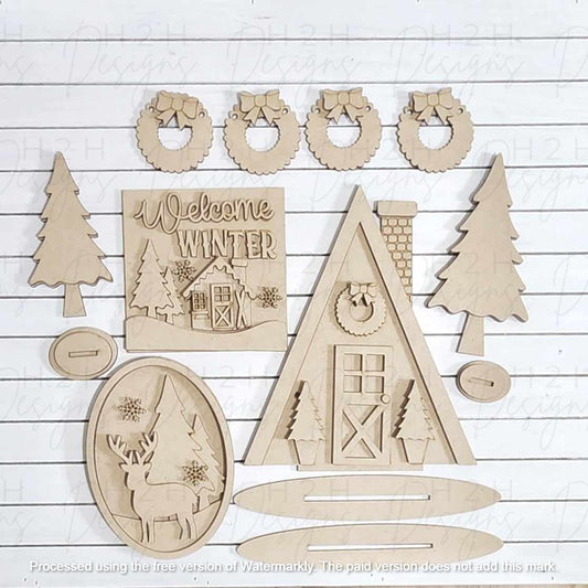 Winter Cabin Decor Set