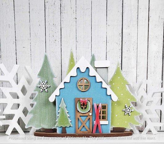 Winter Cabin Votive Holder