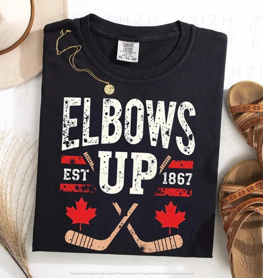 Black Elbows Up Hockey
