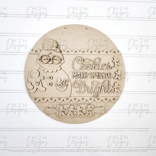 Cookies Make Spirits Bright Door Sign Kit