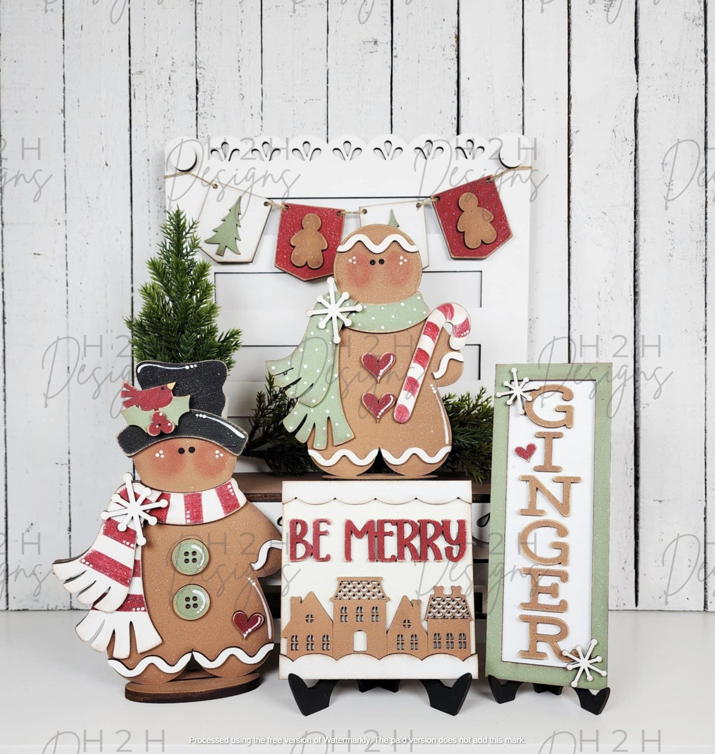 Gingerbread Village Decor Set