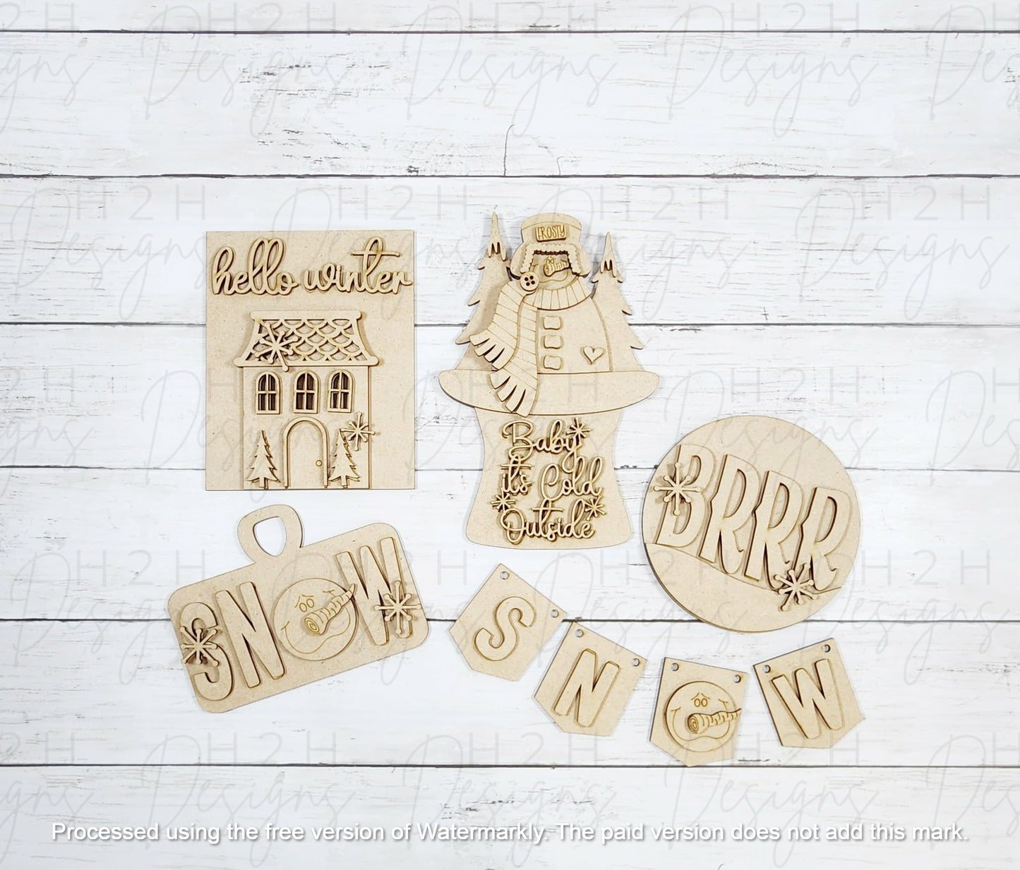 Winter Snowman Decor Set