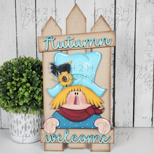 Fall Scarecrow Fence Leaner