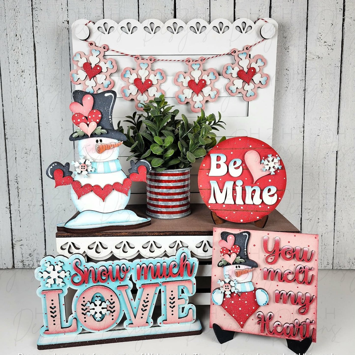 Snowman Valentine Decor Set