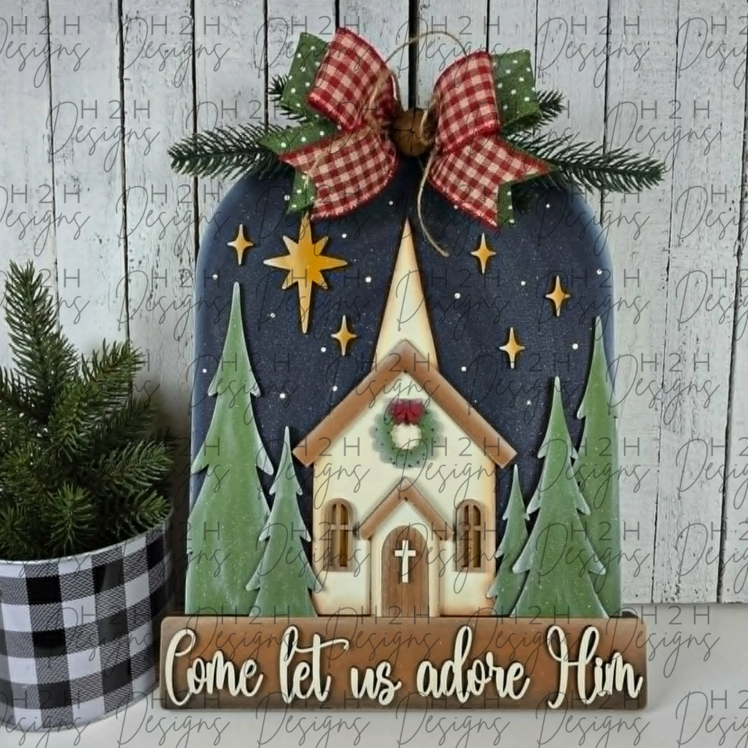 Come Let Us Adore Him Door Hanger