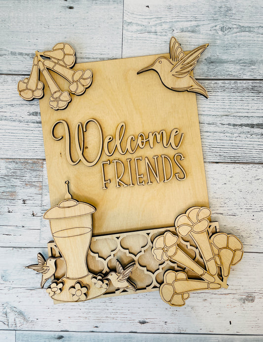 Welcome friends sandwich board insert DIY Kit