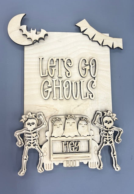 Let's Go Ghouls sandwich board Insert DIY Kit